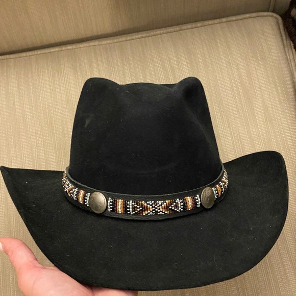 Kemosabe black Stetson beaver 4x cowboy hat felt fedora Nick fouquet 59 7 3/8 - Picture 3 of 5